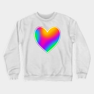 Bright Rainbow Heart Crewneck Sweatshirt